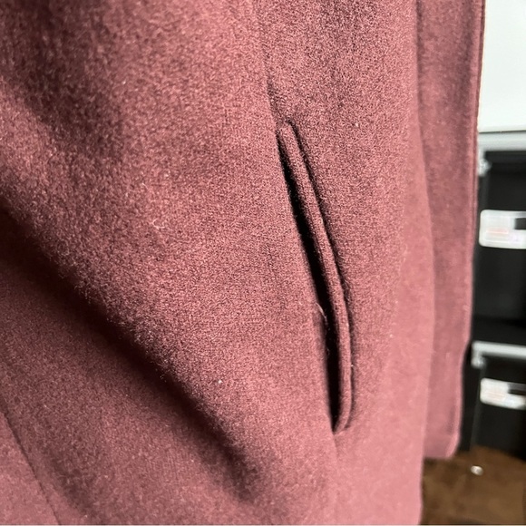 Banana Repulic Plum Purple Wool Nylon Rayon Long Duster Coat Size Small - Picture 4 of 7